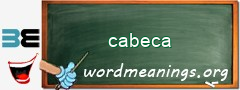 WordMeaning blackboard for cabeca